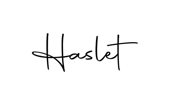 How to make Haslet signature? Autography-DOLnW is a professional autograph style. Create handwritten signature for Haslet name. Haslet signature style 10 images and pictures png