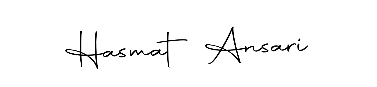 How to make Hasmat Ansari name signature. Use Autography-DOLnW style for creating short signs online. This is the latest handwritten sign. Hasmat Ansari signature style 10 images and pictures png