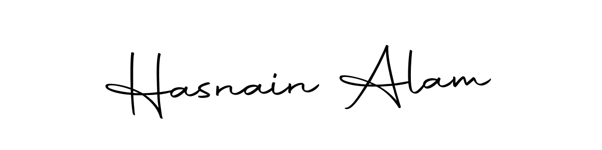 Create a beautiful signature design for name Hasnain Alam. With this signature (Autography-DOLnW) fonts, you can make a handwritten signature for free. Hasnain Alam signature style 10 images and pictures png