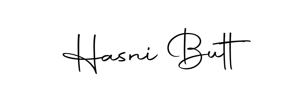 Hasni Butt stylish signature style. Best Handwritten Sign (Autography-DOLnW) for my name. Handwritten Signature Collection Ideas for my name Hasni Butt. Hasni Butt signature style 10 images and pictures png
