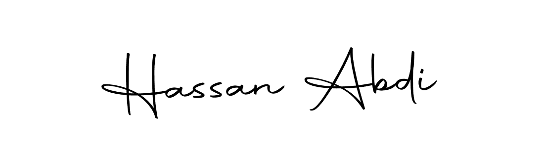 How to make Hassan Abdi name signature. Use Autography-DOLnW style for creating short signs online. This is the latest handwritten sign. Hassan Abdi signature style 10 images and pictures png