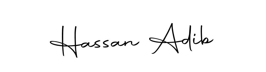 Design your own signature with our free online signature maker. With this signature software, you can create a handwritten (Autography-DOLnW) signature for name Hassan Adib. Hassan Adib signature style 10 images and pictures png