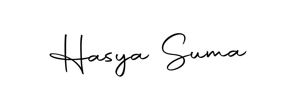 You should practise on your own different ways (Autography-DOLnW) to write your name (Hasya Suma) in signature. don't let someone else do it for you. Hasya Suma signature style 10 images and pictures png