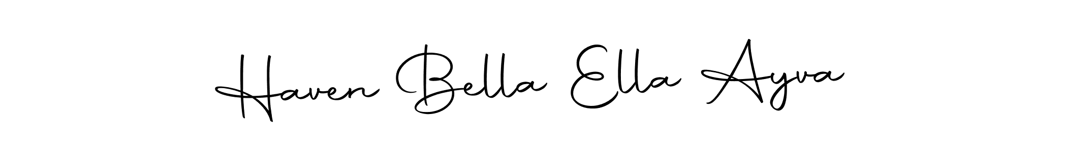 Make a beautiful signature design for name Haven Bella Ella Ayva. With this signature (Autography-DOLnW) style, you can create a handwritten signature for free. Haven Bella Ella Ayva signature style 10 images and pictures png