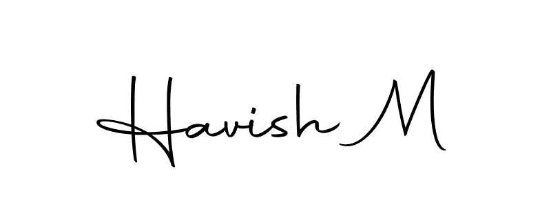 Use a signature maker to create a handwritten signature online. With this signature software, you can design (Autography-DOLnW) your own signature for name Havish M. Havish M signature style 10 images and pictures png