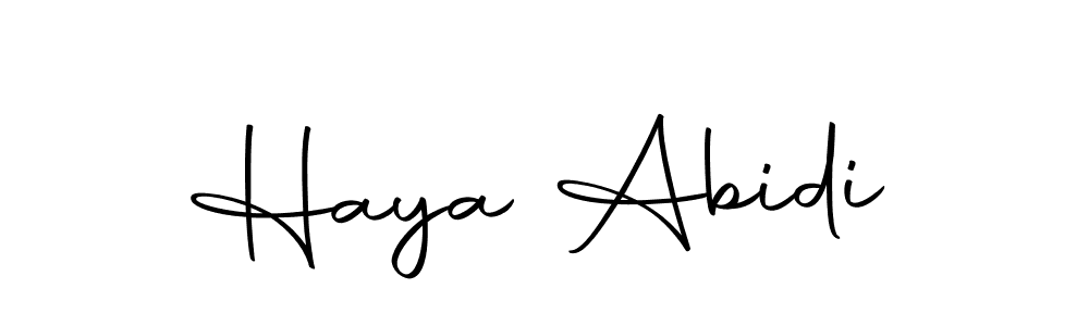 Create a beautiful signature design for name Haya Abidi. With this signature (Autography-DOLnW) fonts, you can make a handwritten signature for free. Haya Abidi signature style 10 images and pictures png