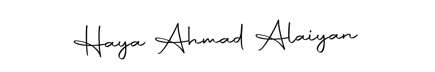 You can use this online signature creator to create a handwritten signature for the name Haya Ahmad Alaiyan. This is the best online autograph maker. Haya Ahmad Alaiyan signature style 10 images and pictures png