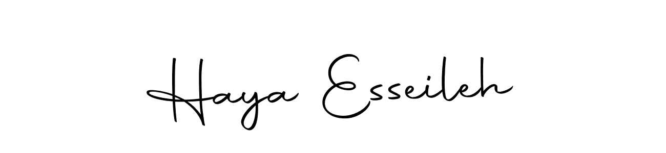 The best way (Autography-DOLnW) to make a short signature is to pick only two or three words in your name. The name Haya Esseileh include a total of six letters. For converting this name. Haya Esseileh signature style 10 images and pictures png