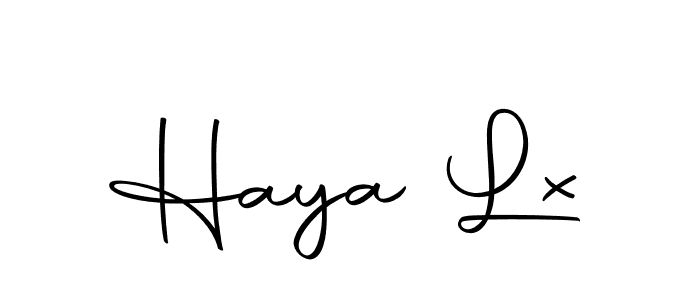 Use a signature maker to create a handwritten signature online. With this signature software, you can design (Autography-DOLnW) your own signature for name Haya Lx. Haya Lx signature style 10 images and pictures png