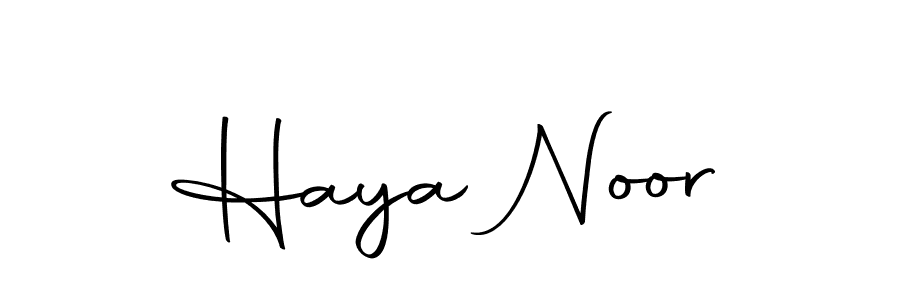 Design your own signature with our free online signature maker. With this signature software, you can create a handwritten (Autography-DOLnW) signature for name Haya Noor. Haya Noor signature style 10 images and pictures png