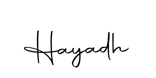 You can use this online signature creator to create a handwritten signature for the name Hayadh. This is the best online autograph maker. Hayadh signature style 10 images and pictures png