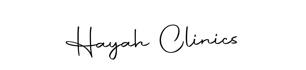 Create a beautiful signature design for name Hayah Clinics. With this signature (Autography-DOLnW) fonts, you can make a handwritten signature for free. Hayah Clinics signature style 10 images and pictures png