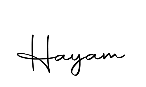 Design your own signature with our free online signature maker. With this signature software, you can create a handwritten (Autography-DOLnW) signature for name Hayam. Hayam signature style 10 images and pictures png