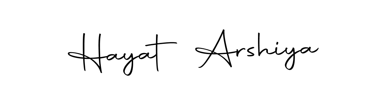Make a beautiful signature design for name Hayat Arshiya. With this signature (Autography-DOLnW) style, you can create a handwritten signature for free. Hayat Arshiya signature style 10 images and pictures png