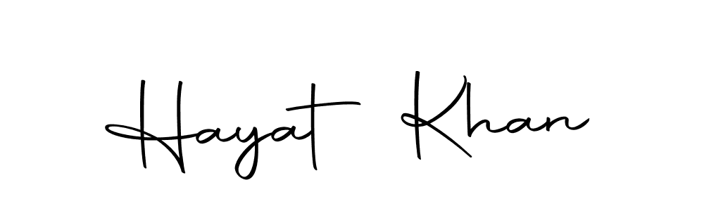 Design your own signature with our free online signature maker. With this signature software, you can create a handwritten (Autography-DOLnW) signature for name Hayat Khan. Hayat Khan signature style 10 images and pictures png