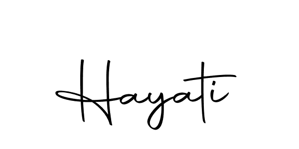 Create a beautiful signature design for name Hayati. With this signature (Autography-DOLnW) fonts, you can make a handwritten signature for free. Hayati signature style 10 images and pictures png