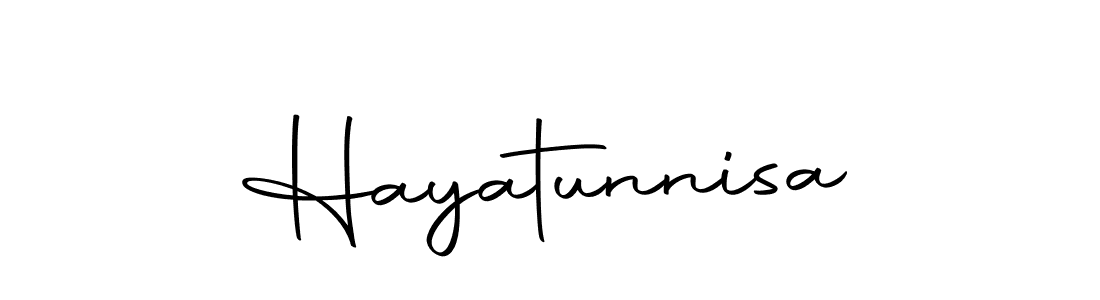 Create a beautiful signature design for name Hayatunnisa. With this signature (Autography-DOLnW) fonts, you can make a handwritten signature for free. Hayatunnisa signature style 10 images and pictures png
