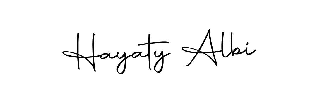 Create a beautiful signature design for name Hayaty Albi. With this signature (Autography-DOLnW) fonts, you can make a handwritten signature for free. Hayaty Albi signature style 10 images and pictures png