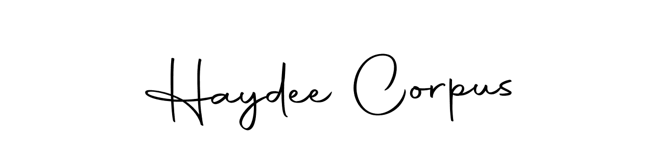 How to make Haydee Corpus name signature. Use Autography-DOLnW style for creating short signs online. This is the latest handwritten sign. Haydee Corpus signature style 10 images and pictures png