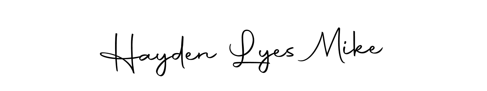Use a signature maker to create a handwritten signature online. With this signature software, you can design (Autography-DOLnW) your own signature for name Hayden Lyes Mike. Hayden Lyes Mike signature style 10 images and pictures png