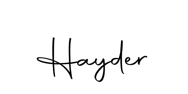 How to make Hayder signature? Autography-DOLnW is a professional autograph style. Create handwritten signature for Hayder name. Hayder signature style 10 images and pictures png