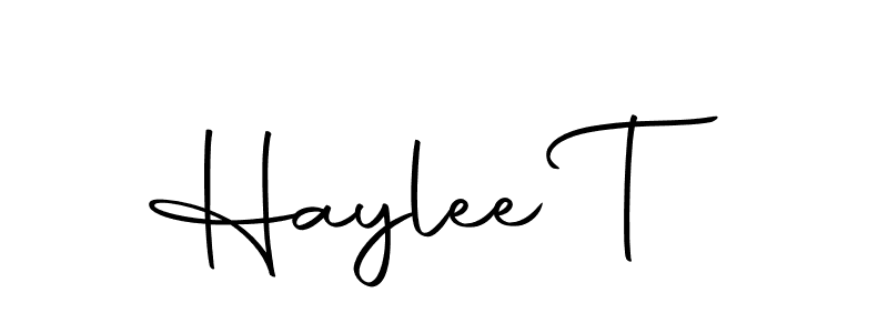 Use a signature maker to create a handwritten signature online. With this signature software, you can design (Autography-DOLnW) your own signature for name Haylee T. Haylee T signature style 10 images and pictures png