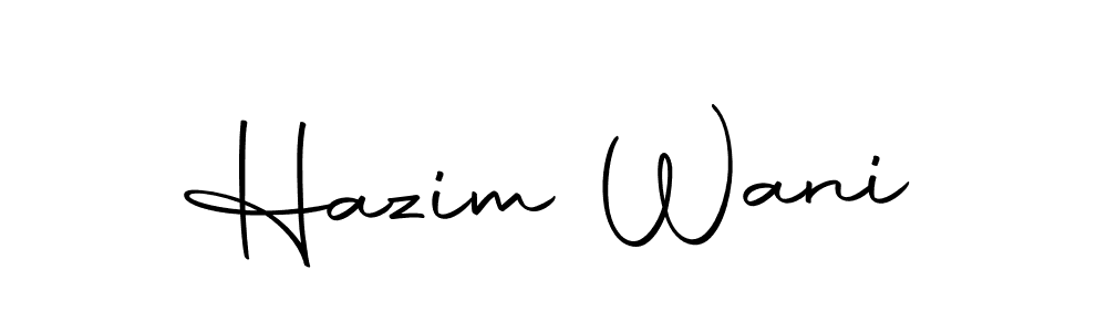 How to make Hazim Wani name signature. Use Autography-DOLnW style for creating short signs online. This is the latest handwritten sign. Hazim Wani signature style 10 images and pictures png