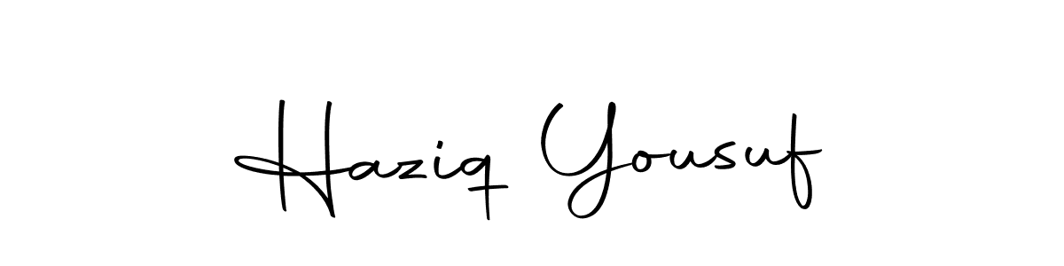 Haziq Yousuf stylish signature style. Best Handwritten Sign (Autography-DOLnW) for my name. Handwritten Signature Collection Ideas for my name Haziq Yousuf. Haziq Yousuf signature style 10 images and pictures png