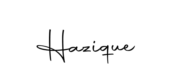 Make a beautiful signature design for name Hazique. With this signature (Autography-DOLnW) style, you can create a handwritten signature for free. Hazique signature style 10 images and pictures png