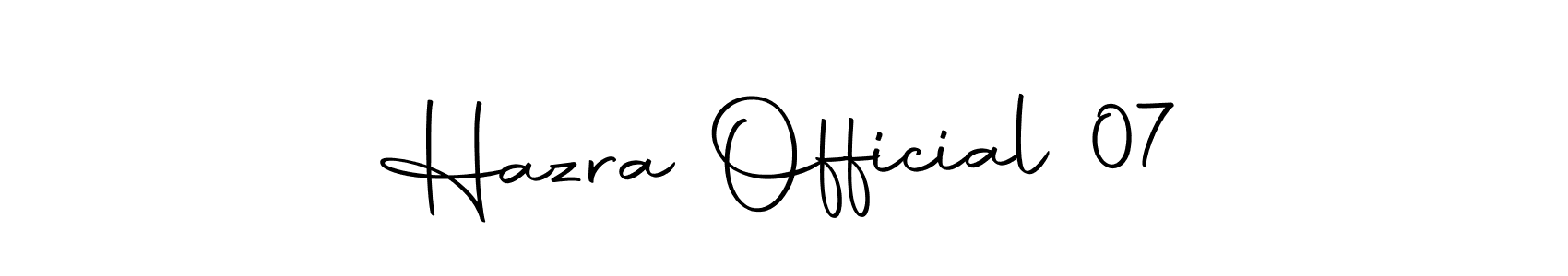 How to make Hazra Official 07 name signature. Use Autography-DOLnW style for creating short signs online. This is the latest handwritten sign. Hazra Official 07 signature style 10 images and pictures png