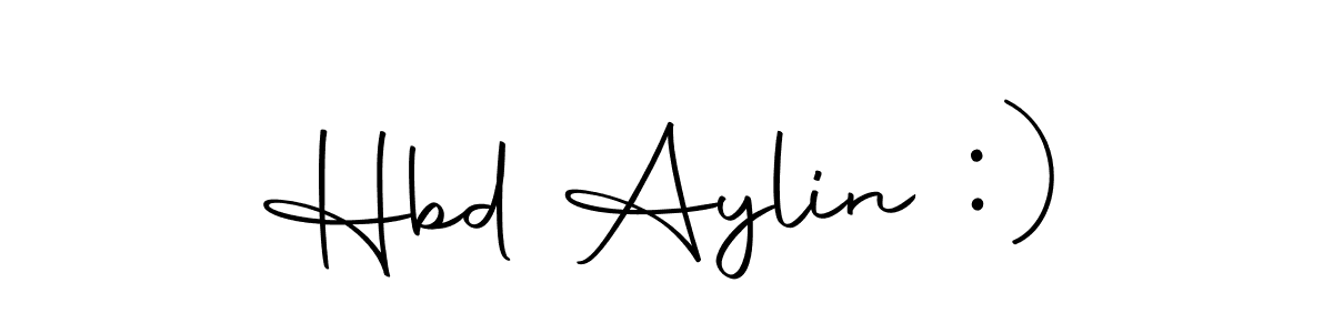 Design your own signature with our free online signature maker. With this signature software, you can create a handwritten (Autography-DOLnW) signature for name Hbd Aylin :). Hbd Aylin :) signature style 10 images and pictures png