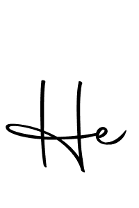 Create a beautiful signature design for name He. With this signature (Autography-DOLnW) fonts, you can make a handwritten signature for free. He signature style 10 images and pictures png