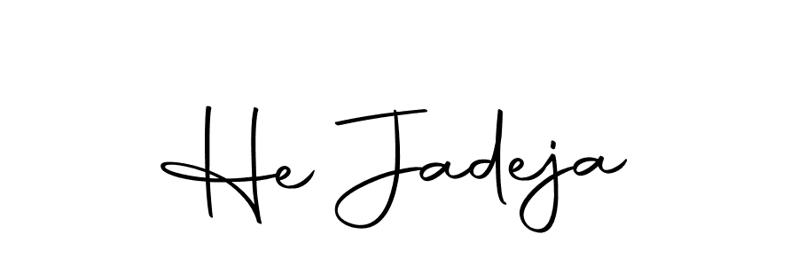 Make a beautiful signature design for name He Jadeja. With this signature (Autography-DOLnW) style, you can create a handwritten signature for free. He Jadeja signature style 10 images and pictures png