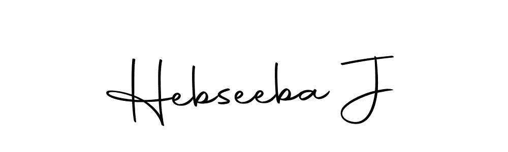 Use a signature maker to create a handwritten signature online. With this signature software, you can design (Autography-DOLnW) your own signature for name Hebseeba J. Hebseeba J signature style 10 images and pictures png