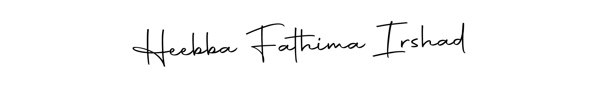 Create a beautiful signature design for name Heebba Fathima Irshad. With this signature (Autography-DOLnW) fonts, you can make a handwritten signature for free. Heebba Fathima Irshad signature style 10 images and pictures png