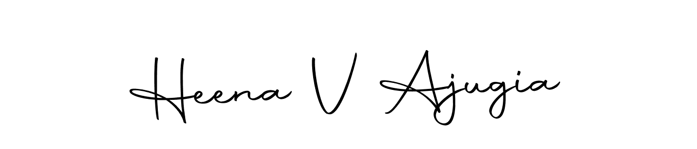 You should practise on your own different ways (Autography-DOLnW) to write your name (Heena V Ajugia) in signature. don't let someone else do it for you. Heena V Ajugia signature style 10 images and pictures png