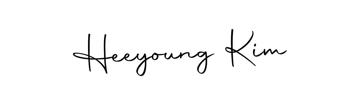 Create a beautiful signature design for name Heeyoung Kim. With this signature (Autography-DOLnW) fonts, you can make a handwritten signature for free. Heeyoung Kim signature style 10 images and pictures png