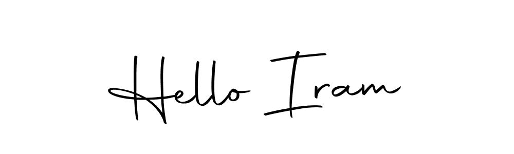 How to make Hello Iram name signature. Use Autography-DOLnW style for creating short signs online. This is the latest handwritten sign. Hello Iram signature style 10 images and pictures png