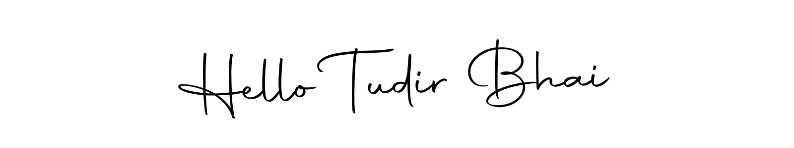 How to make Hello Tudir Bhai name signature. Use Autography-DOLnW style for creating short signs online. This is the latest handwritten sign. Hello Tudir Bhai signature style 10 images and pictures png