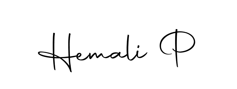You can use this online signature creator to create a handwritten signature for the name Hemali P. This is the best online autograph maker. Hemali P signature style 10 images and pictures png