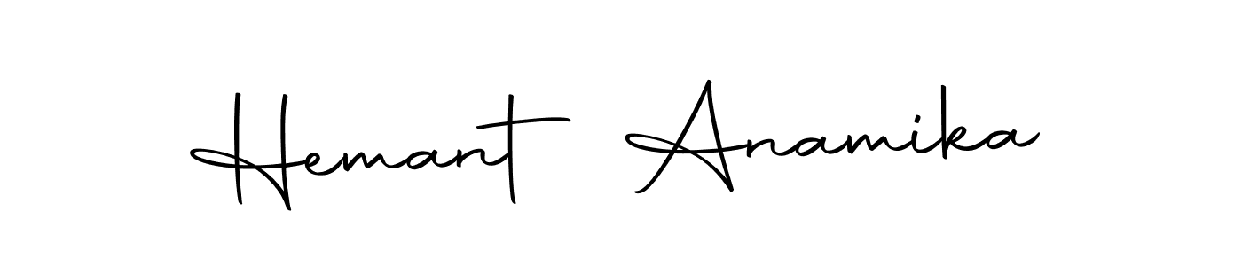 This is the best signature style for the Hemant Anamika name. Also you like these signature font (Autography-DOLnW). Mix name signature. Hemant Anamika signature style 10 images and pictures png