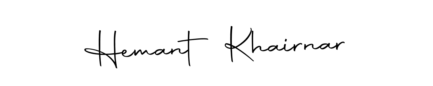 How to make Hemant Khairnar name signature. Use Autography-DOLnW style for creating short signs online. This is the latest handwritten sign. Hemant Khairnar signature style 10 images and pictures png