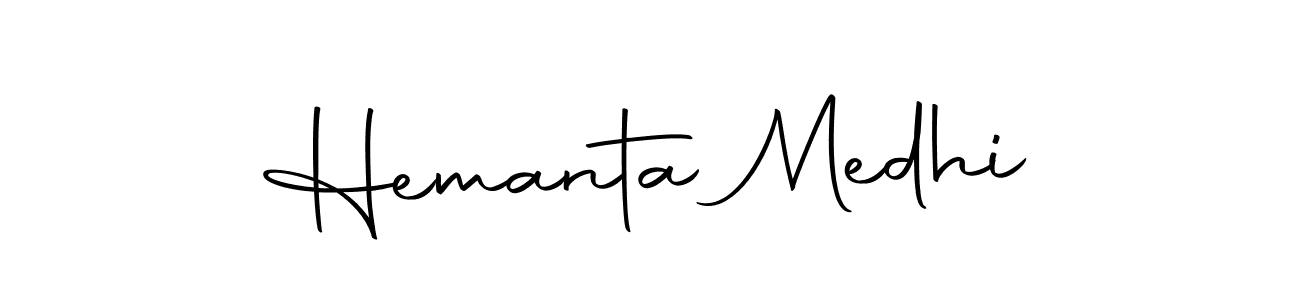 You should practise on your own different ways (Autography-DOLnW) to write your name (Hemanta Medhi) in signature. don't let someone else do it for you. Hemanta Medhi signature style 10 images and pictures png