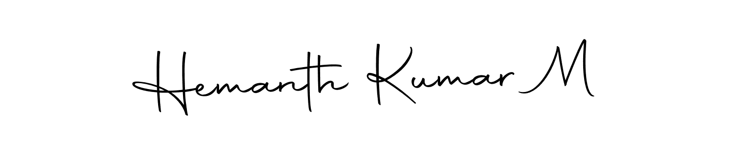 Use a signature maker to create a handwritten signature online. With this signature software, you can design (Autography-DOLnW) your own signature for name Hemanth Kumar M. Hemanth Kumar M signature style 10 images and pictures png