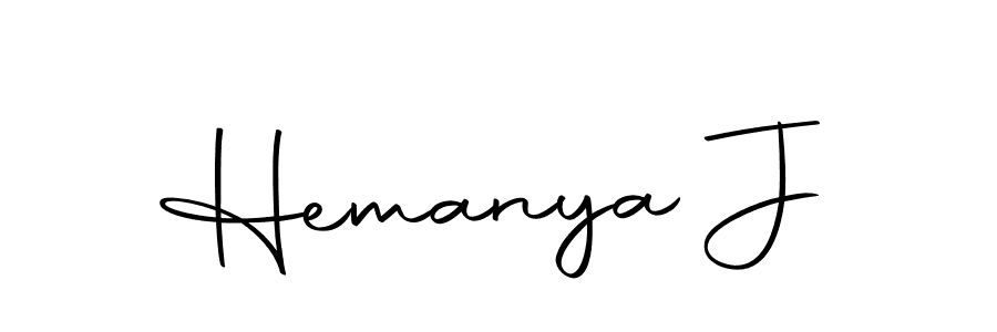 Similarly Autography-DOLnW is the best handwritten signature design. Signature creator online .You can use it as an online autograph creator for name Hemanya J. Hemanya J signature style 10 images and pictures png