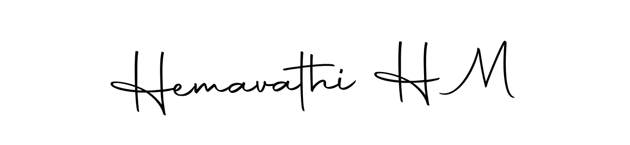 Use a signature maker to create a handwritten signature online. With this signature software, you can design (Autography-DOLnW) your own signature for name Hemavathi H M. Hemavathi H M signature style 10 images and pictures png