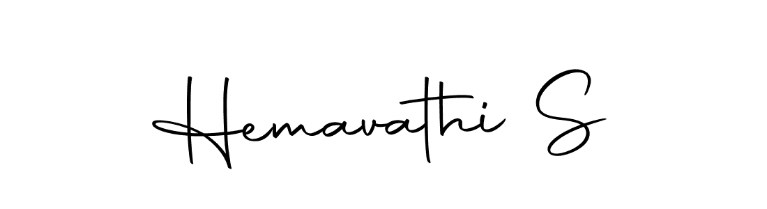 Create a beautiful signature design for name Hemavathi S. With this signature (Autography-DOLnW) fonts, you can make a handwritten signature for free. Hemavathi S signature style 10 images and pictures png