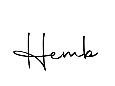 Design your own signature with our free online signature maker. With this signature software, you can create a handwritten (Autography-DOLnW) signature for name Hemb. Hemb signature style 10 images and pictures png