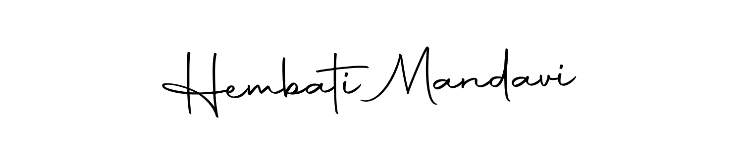 How to make Hembati Mandavi name signature. Use Autography-DOLnW style for creating short signs online. This is the latest handwritten sign. Hembati Mandavi signature style 10 images and pictures png
