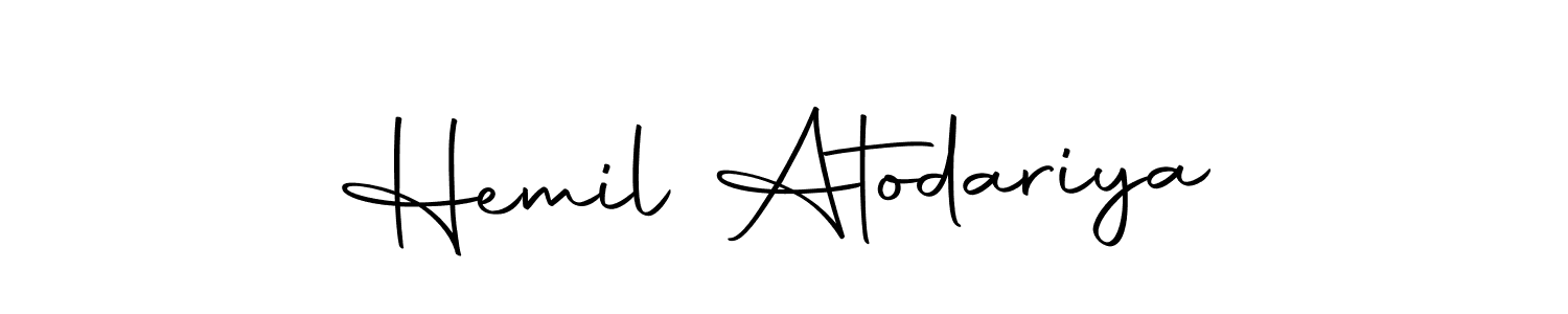 Create a beautiful signature design for name Hemil Atodariya. With this signature (Autography-DOLnW) fonts, you can make a handwritten signature for free. Hemil Atodariya signature style 10 images and pictures png